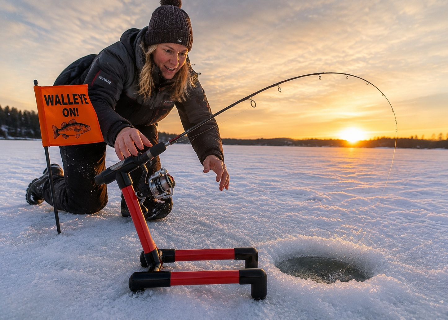 Ice Fishing Rod Holder. The Eskimo! Shipping Included!