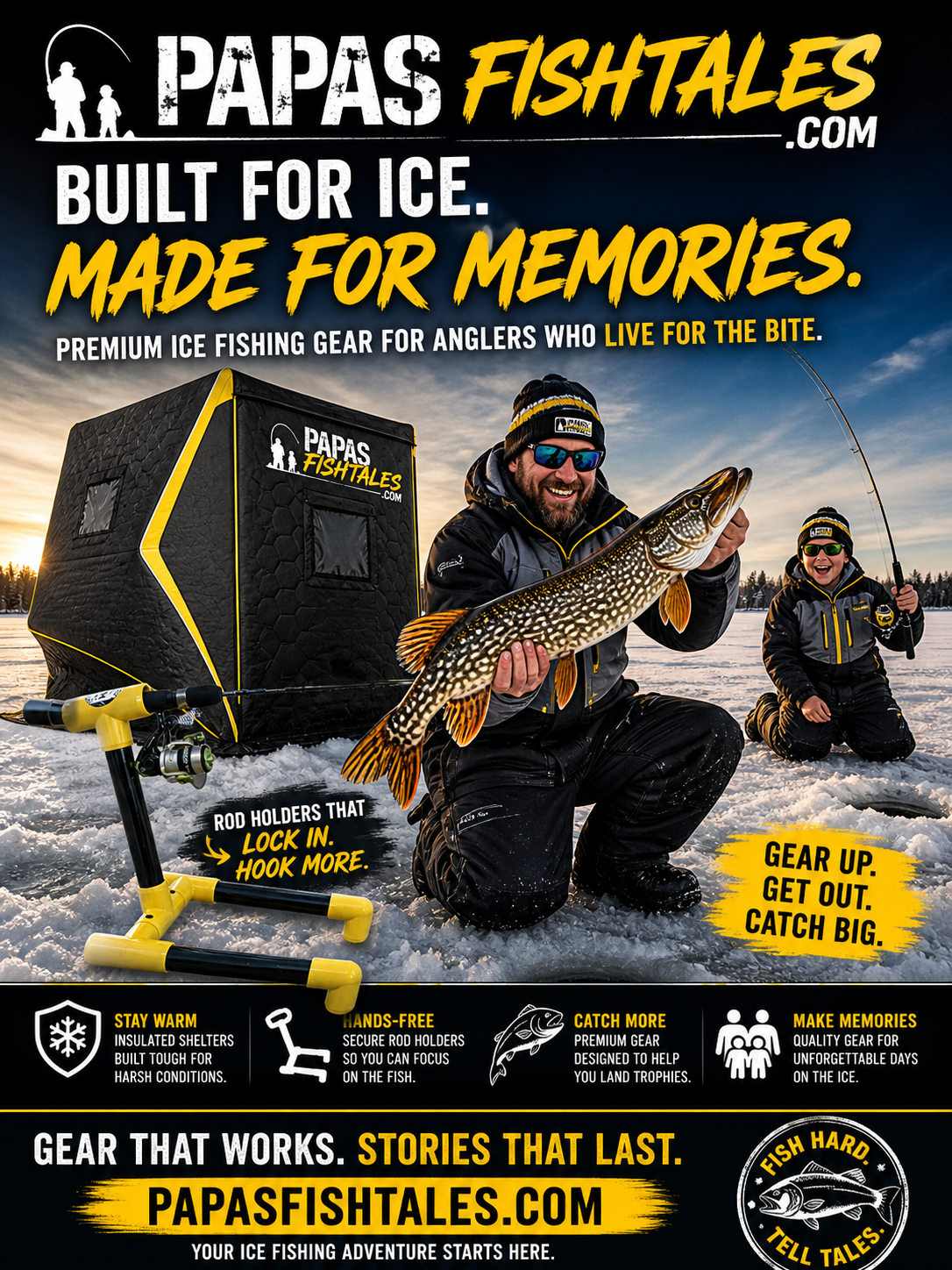 Ice Fishing Rod Holder. Northern Pike! Shipping Included!
