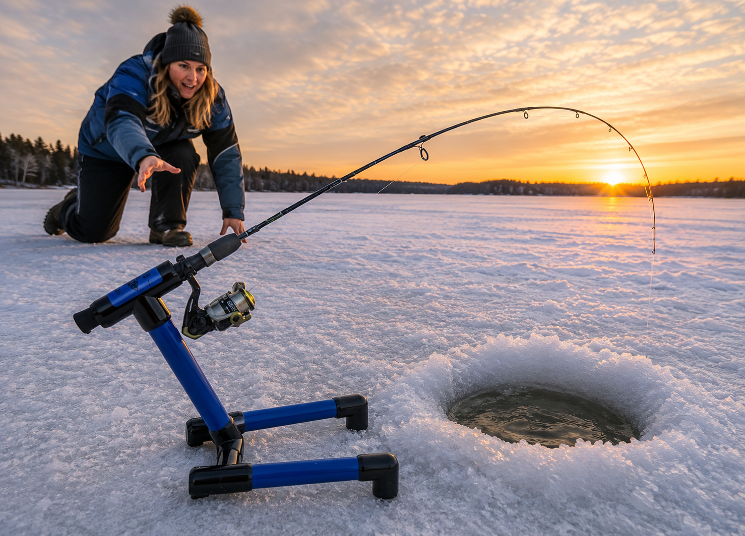 Ice Fishing Rod Holder. OTTER! Shipping Included! – Papas Fish Tales