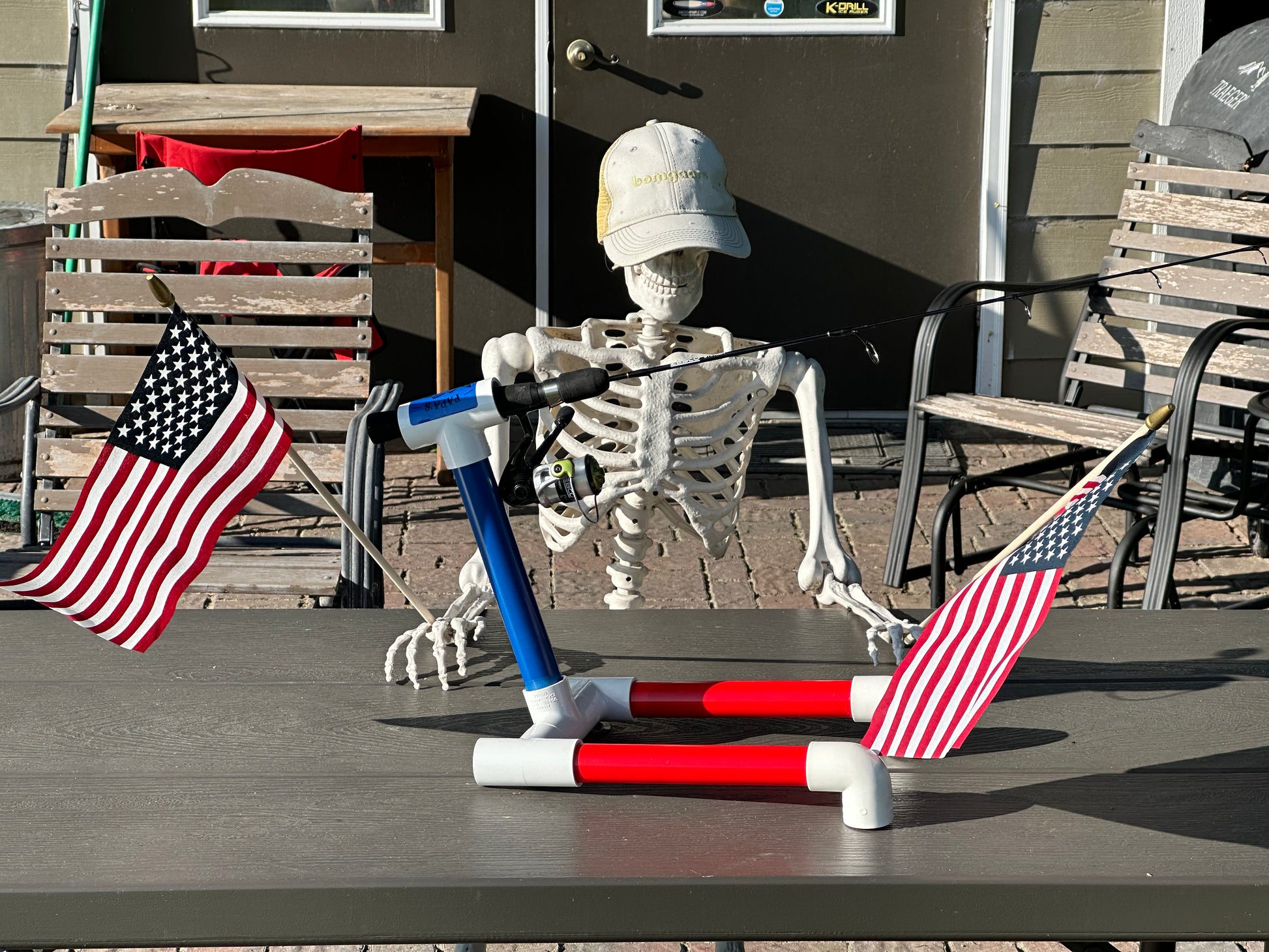 Ice Fishing Rod Holder. Patriot! Shipping Included! – Papas Fish Tales