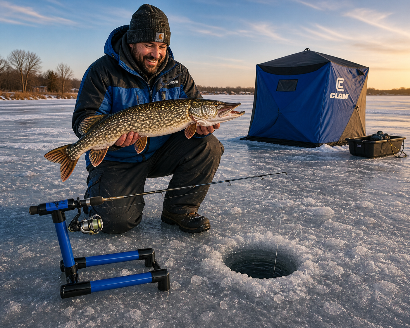 Ice Fishing Rod Holder. OTTER! Shipping Included! – Papas Fish Tales